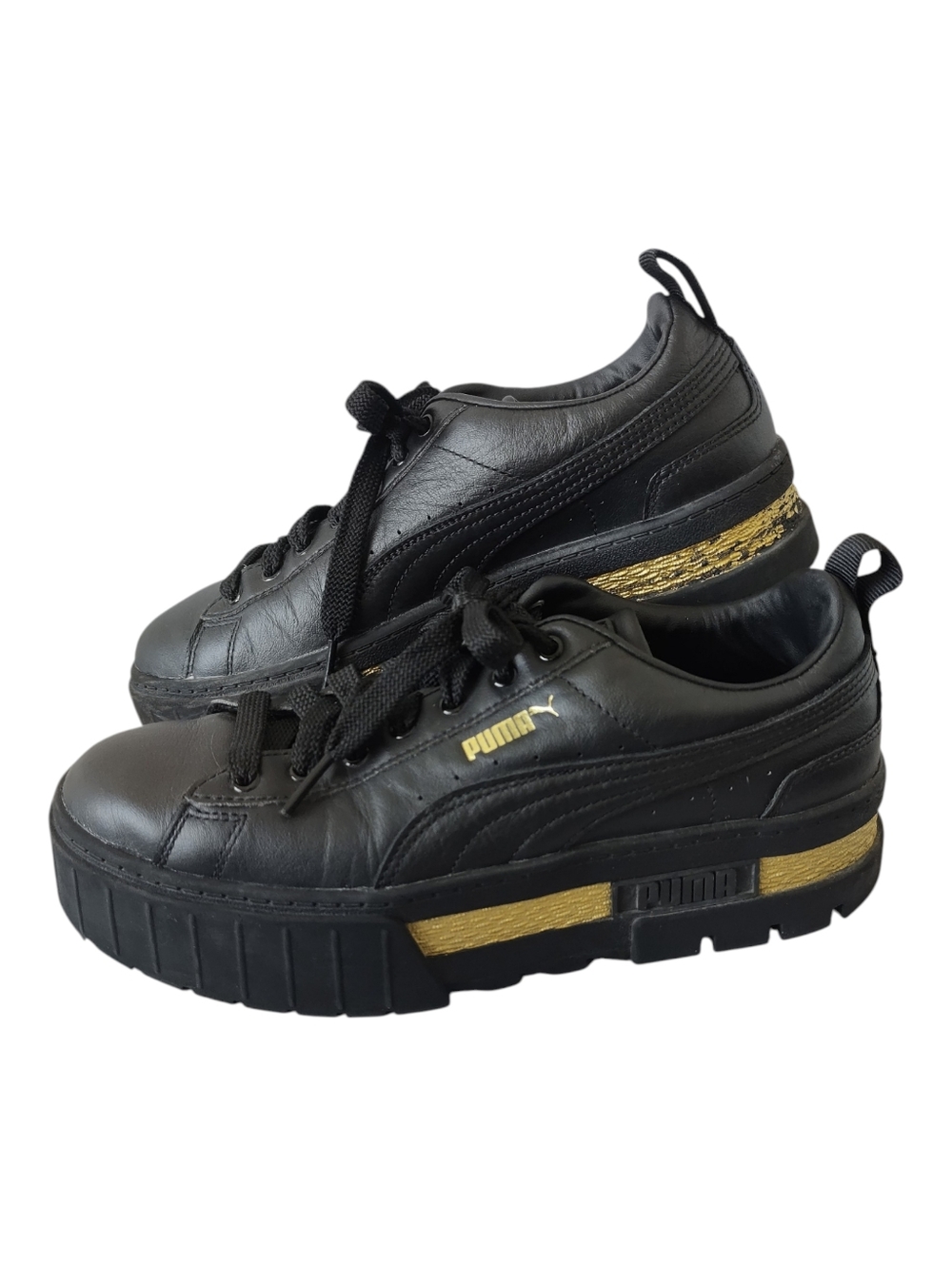 PUMA Mayze Glow sneakers with Gold Accent Platform